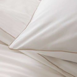 Coton Pur Taie d'oreiller percale de coton à passepoil Solstice