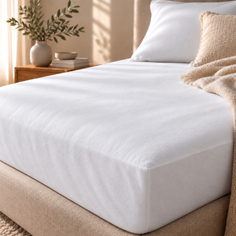 Coton Pur Protège-matelas molleton 100 % coton Prestige – bonnet 30 cm