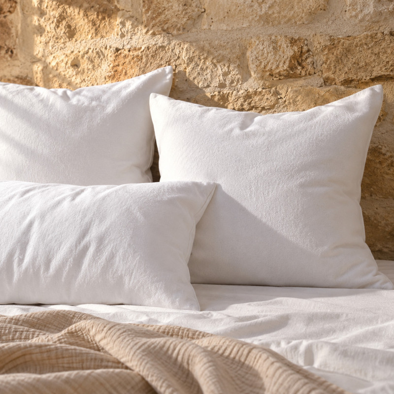 Coton Pur Lot de 2 protège-oreillers molleton 100 % coton Prestige