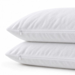 Coton Pur Lot de 2 protège-oreillers molleton 100 % coton Prestige
