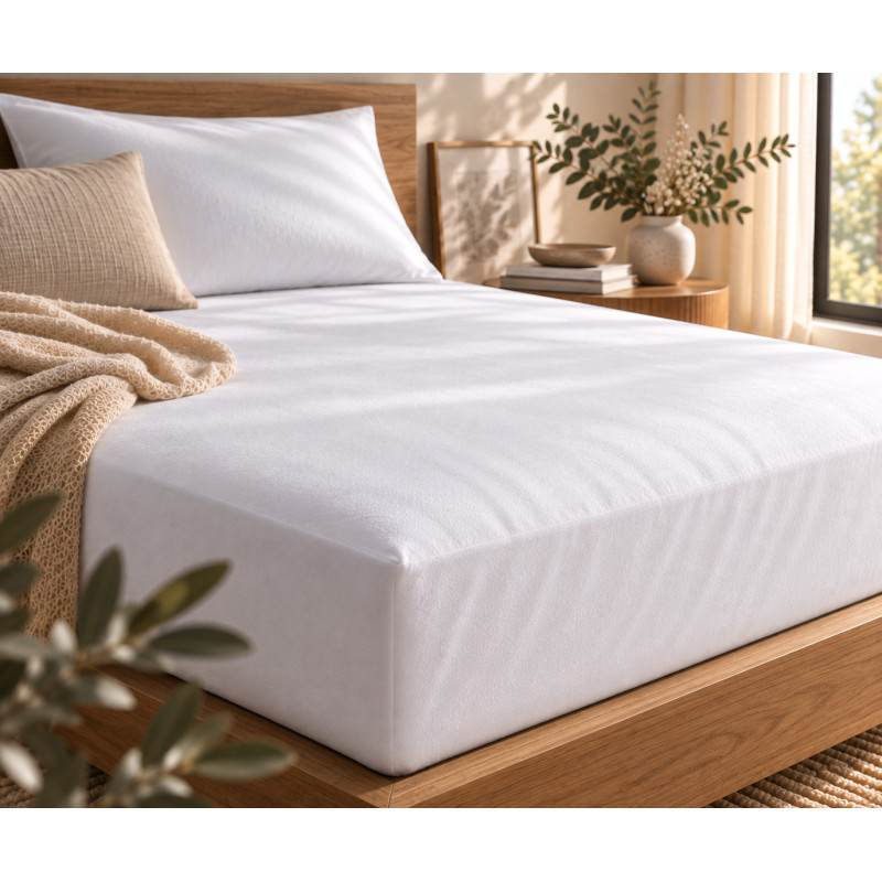 Coton Pur Protège-matelas imperméable molleton coton Shield – bonnet 30 cm