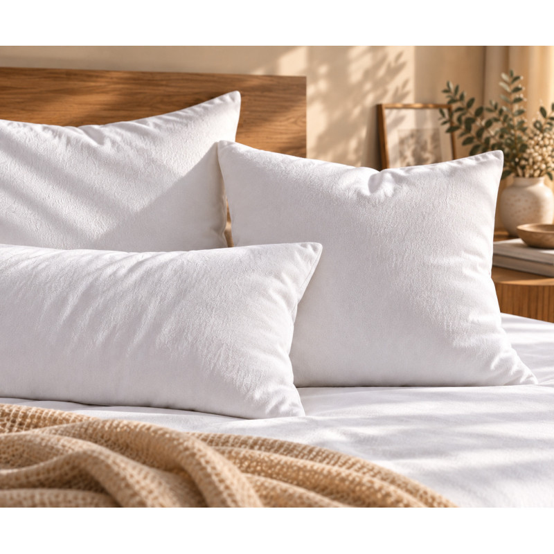 Coton Pur Lot de 2 protège-oreillers imperméables molleton Shield