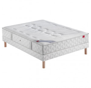 POUDRE + Sommier Confort Ferme + Pieds